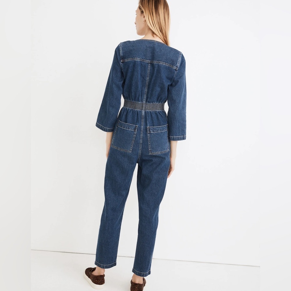 MADEWELL Denim Patch Pocket Coverall Jumpsuit in Amfield Wash - Picture 3 of 14